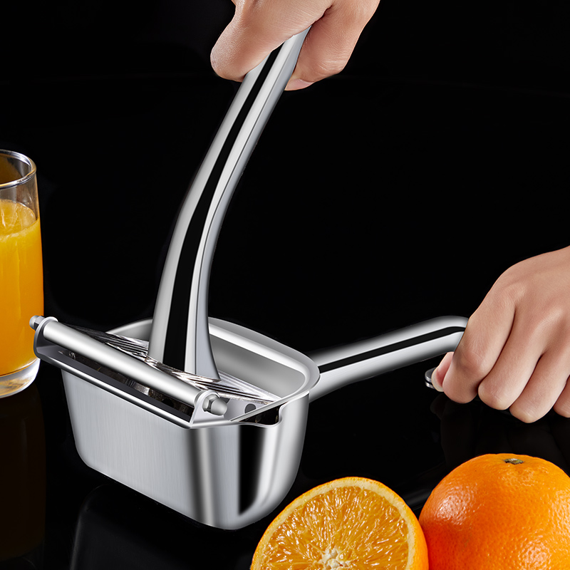 LOKE 橙汁压榨器手动榨橙汁机304不锈钢挤压器榨汁机榨汁器橙子手压式柠檬压汁器