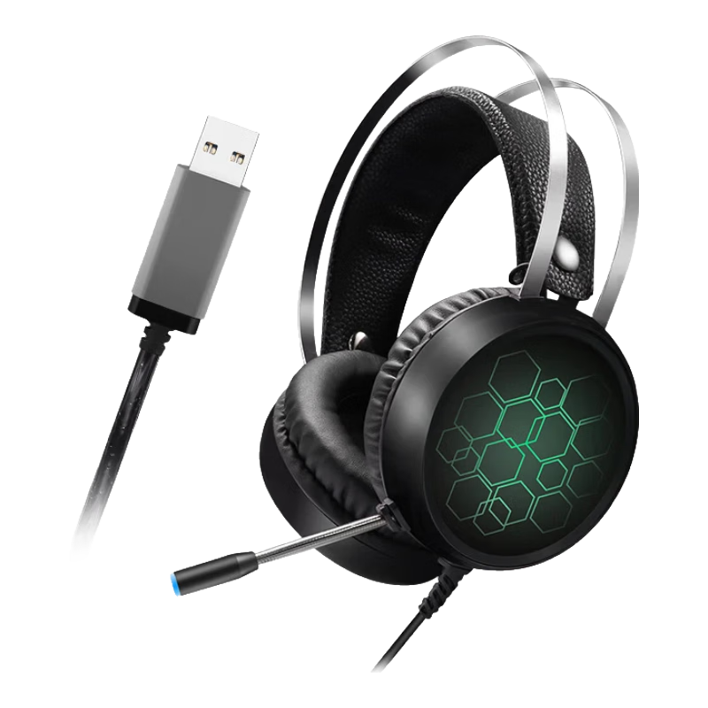 调音师.头戴式7.1游戏竞技有线耳机 USB立体声高音质降噪炫酷灯电竞耳麦 X1（USB7.1长麦版）HIFI全景音