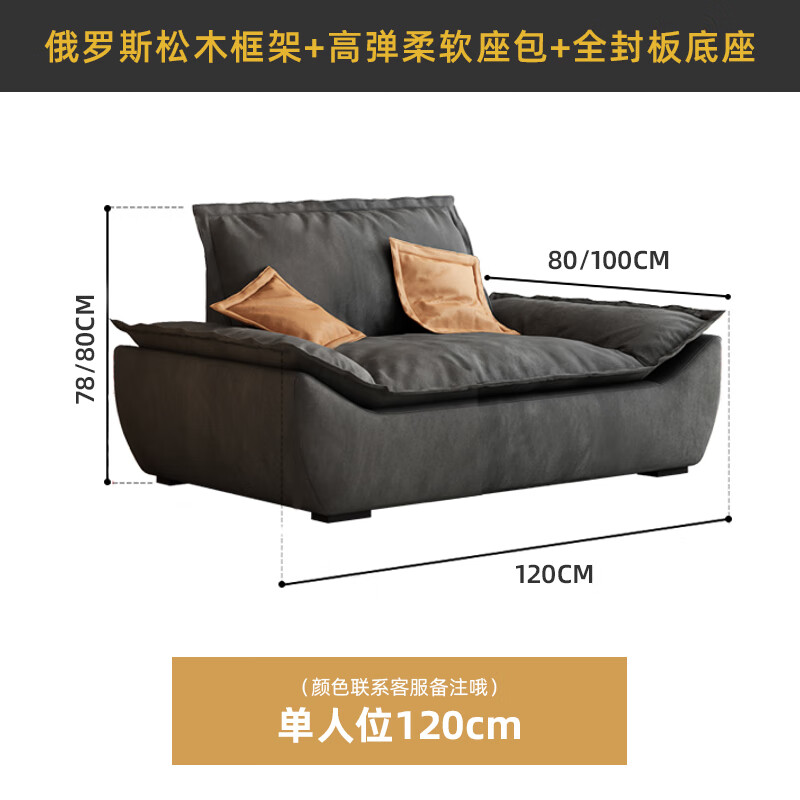 派森柏(paisenbo)布艺沙发客厅家用现代简约轻奢科技布小户型双人帆船