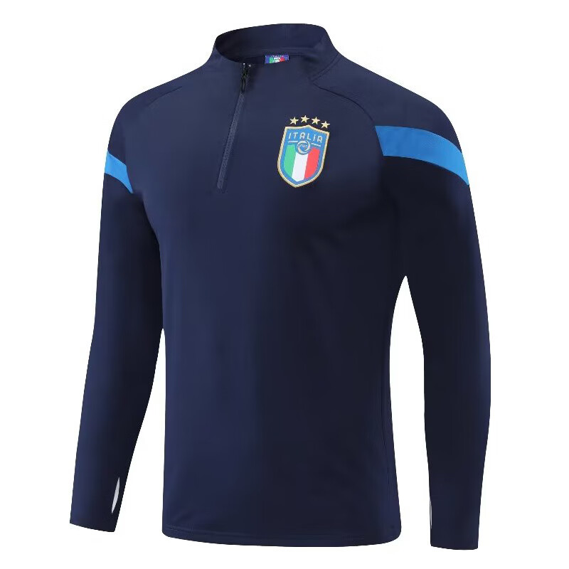 球进啦意大利足球队半拉链长袖训练服套装收腿裤束小腿长裤球衣足球