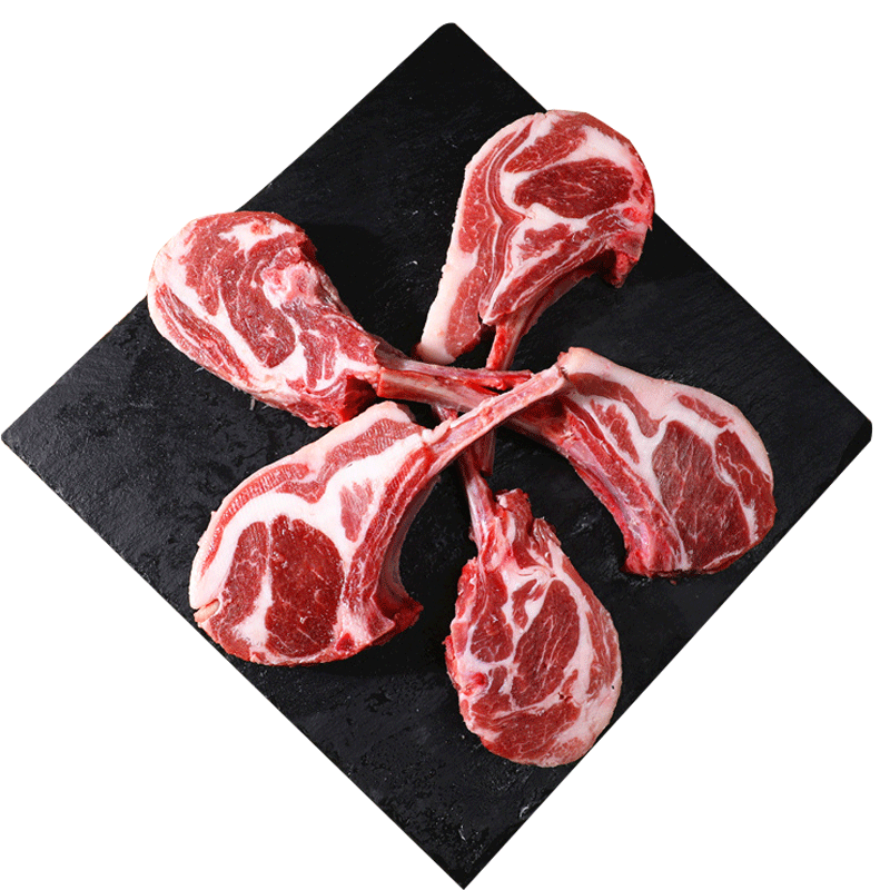 味巴哥2斤法式羊排新鲜12肋战斧羊排内蒙羔羊排烧烤半成品羊肉食材羊