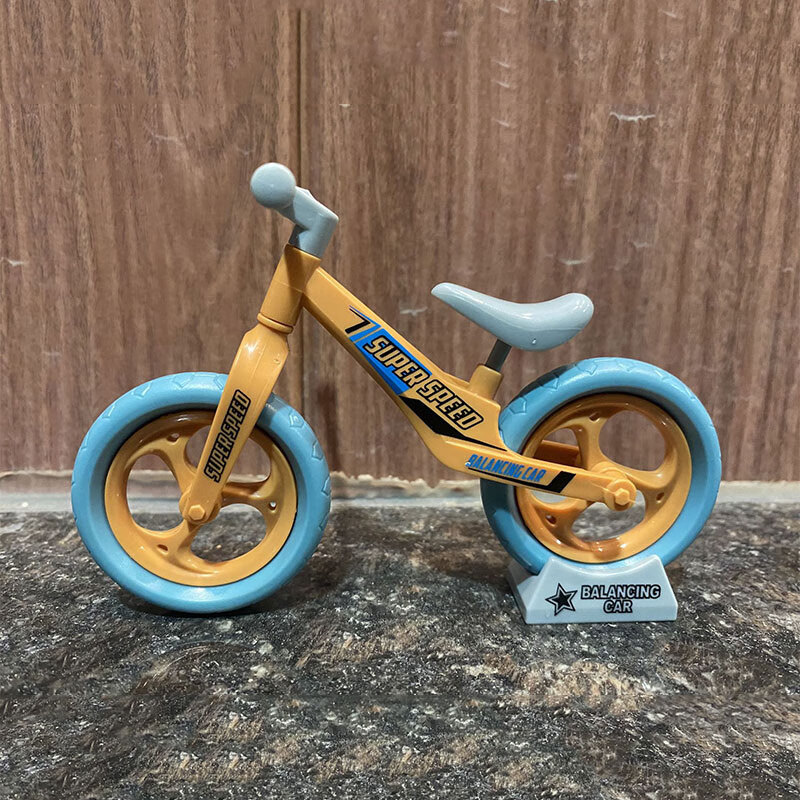 麦好礼萝卜自行车平衡车儿童迷你拼装自行车模型静态创意摆件单车玩具