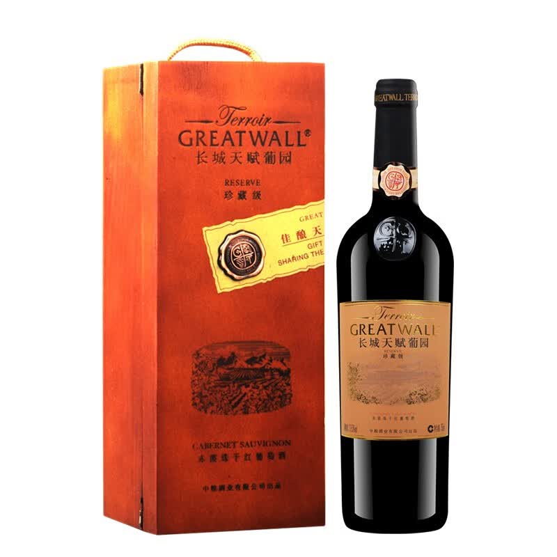 长城(greatwall)红酒 中粮长城干红葡萄酒 天赋葡园珍藏级赤霞珠干红