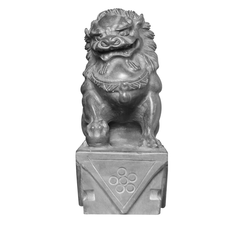 石狮子一对看门摆件小号石雕石头青石小神兽家用门前门口庭院 精雕