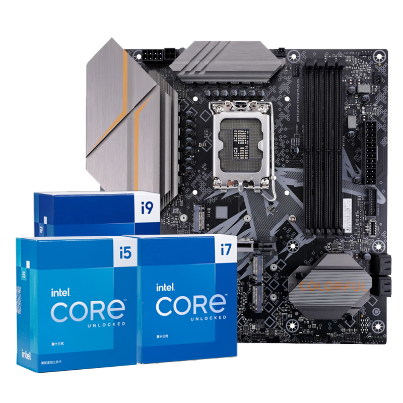 �߲ʺ磨Colorful��Ӣ�ض���Intel��Z790����14��14900K/14700KF/14600KF/��u��װ Z790M-PLUS D5 ���� i9 14900KF��24��32�̡߳��������� 3899Ԫ