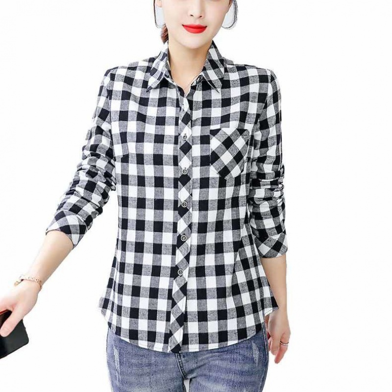 长袖韩版复古港味打底衫衣宽松春装休闲单穿外套 白色格子衫 s 70/80