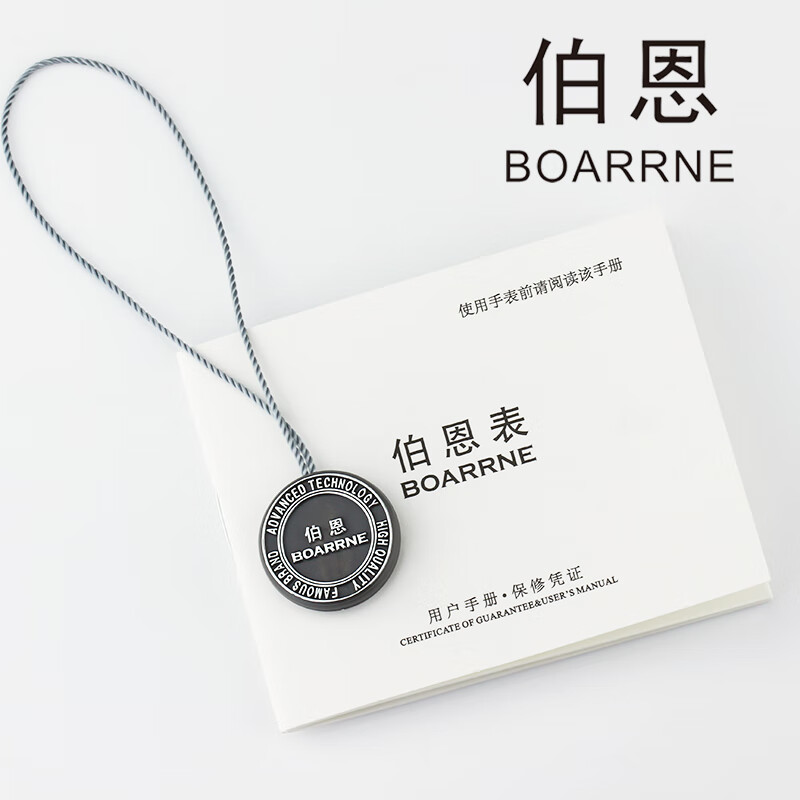 伯恩（BOARRNE）中老年老人手表女式男士大数字夜光防水表送爸妈爷爷奶奶新年礼物 809B-间金松紧带-女表