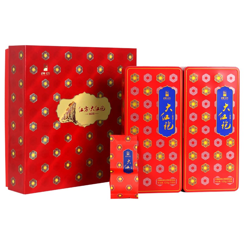 日春红方茶叶一级武夷乌龙茶大红袍岩茶六合如意大红袍500礼盒装250g