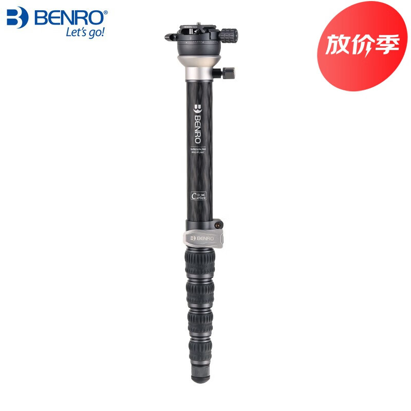 百诺（BENRO）相机独脚架单反相机螺旋防水扳扣6节碳纤维独脚架 MSDPL46C(1.59米 球碗 承重32KG）