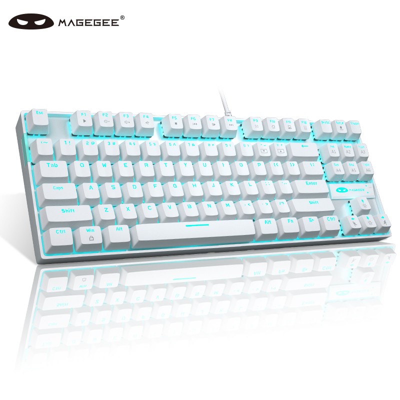 MageGee MK-STAR 有线背光游戏键盘 电竞吃鸡机械键盘 87键小型迷你键盘 台式笔记本电脑键盘 白色蓝光 青轴使用感如何?