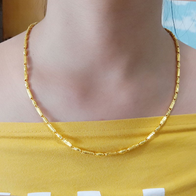 千影珠宝黄金项链男士9999足金节节高素链橄榄路路通结婚首饰纯真金