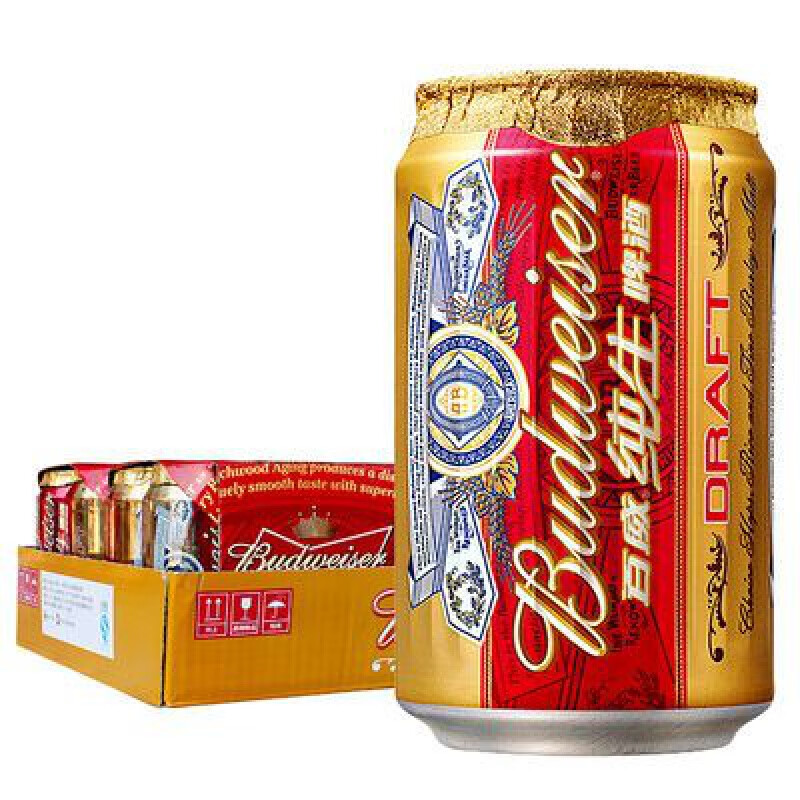 百威淡色拉格純生啤酒 330ml*24罐黃啤家庭聚會(huì)禮節(jié)拜訪整箱批發(fā) 330mL 24罐 *