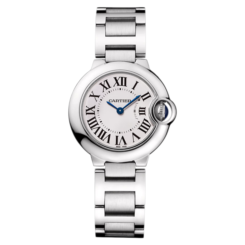 卡地亞(Cartier)藍氣球系列時尚手表女款白盤鋼帶28mmWSBB0073 禮物