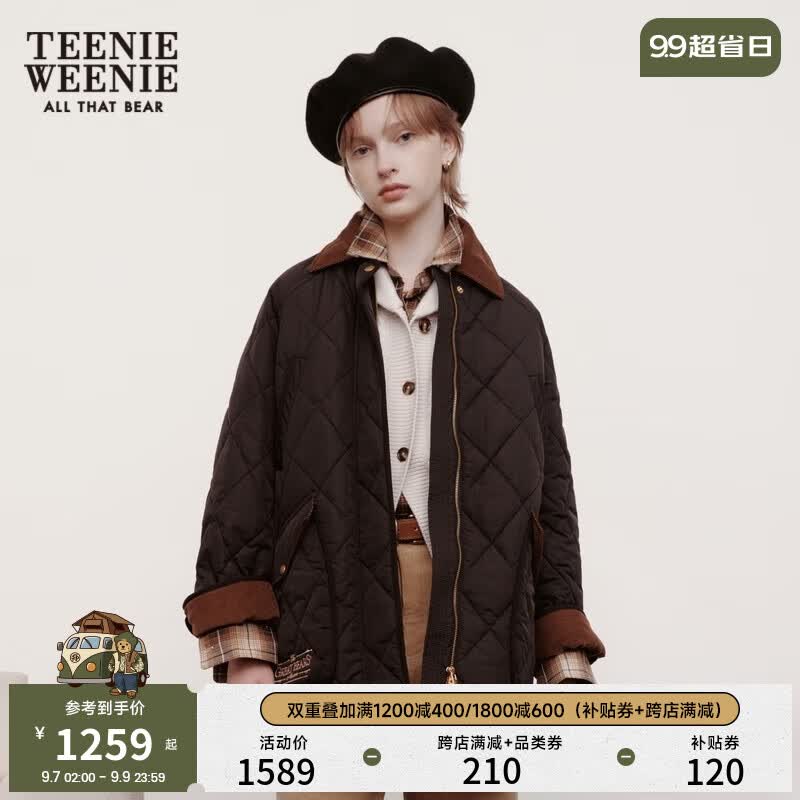 Teenie Weenie小熊2023秋冬新款棉服女复古时髦拼接宽松棉服保暖外套TW小熊 黑色 165/M怎么样,好用不?