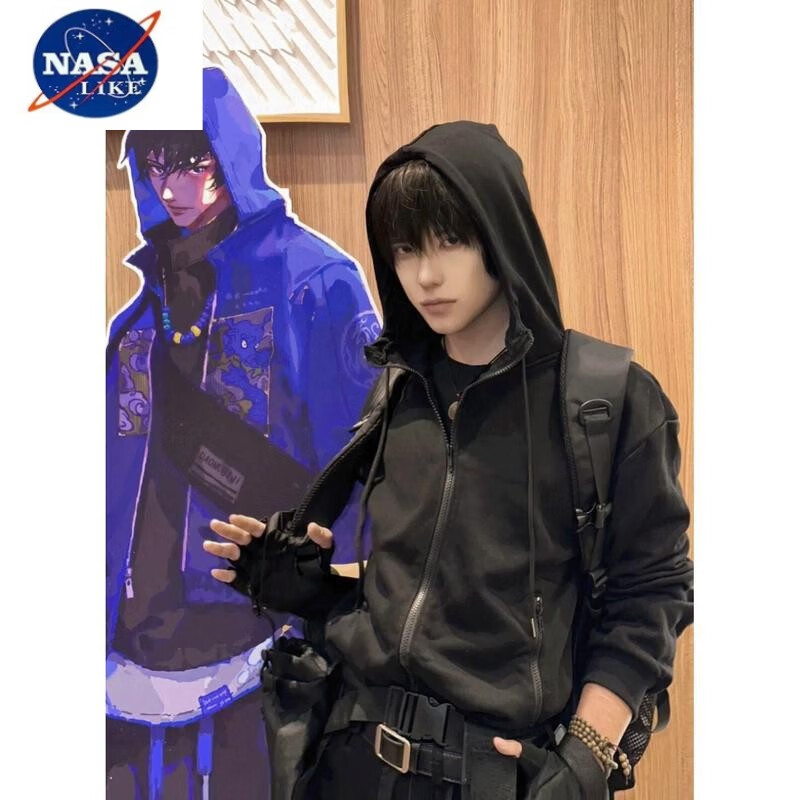 like张起灵cos服机能风冲锋拉链卫衣男秋季连帽开衫重磅小哥同款外套
