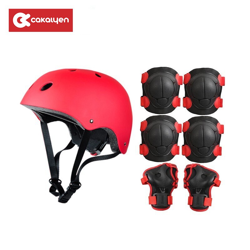 Cakalyen儿童头盔滑板车平衡车儿童安全帽可调节运动头盔护具头围51-53cm 护具套装