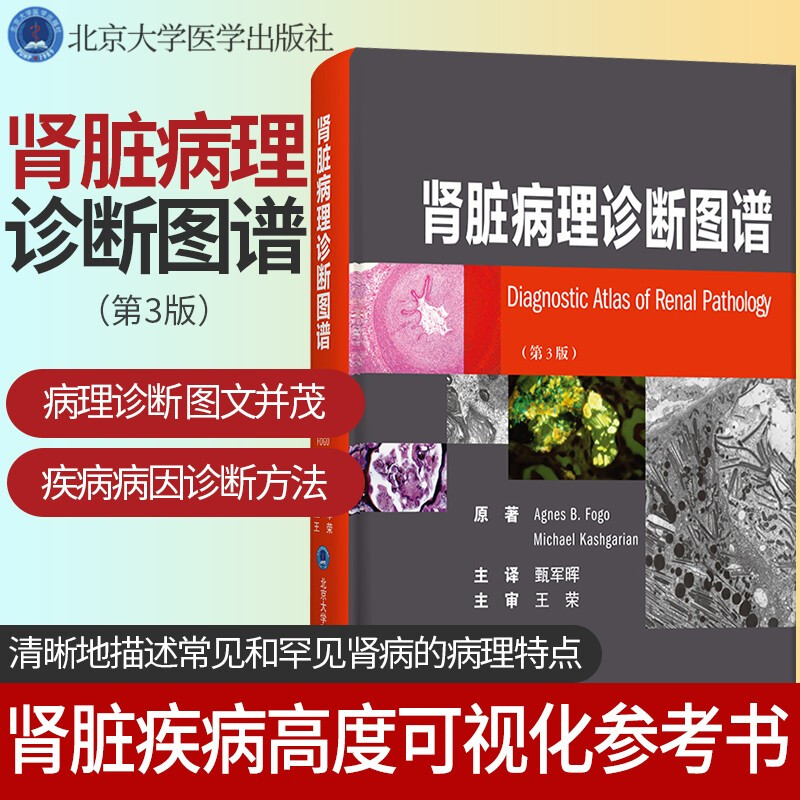 肾脏病理诊断图谱第3版第三版临床肾脏病学病理诊断学肾活检病理学