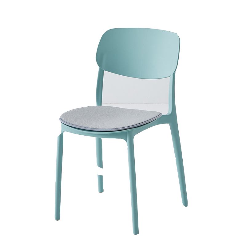 椅子家用餐椅休闲椅简约靠背椅塑料餐厅咖啡厅牛角椅靠椅白色吃饭餐桌椅电脑学习椅成人 淡绿色升级加强加厚（带坐垫）