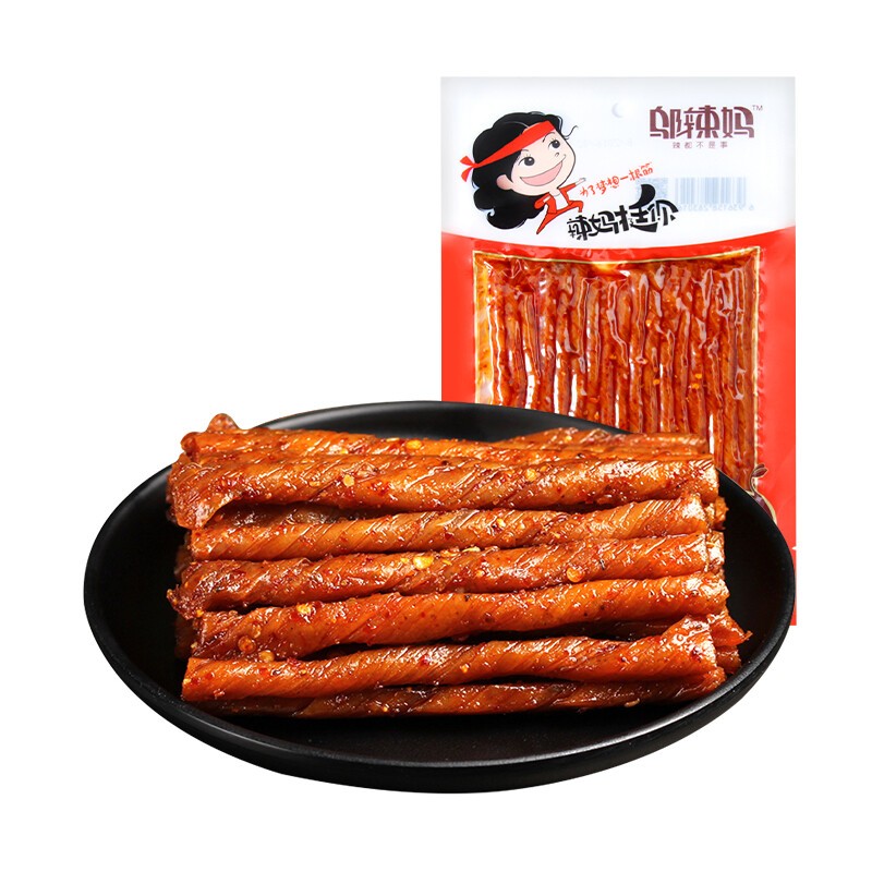 邬辣妈湖南特产邬辣妈辣条好吃的辣味休闲零食 素牛筋100g