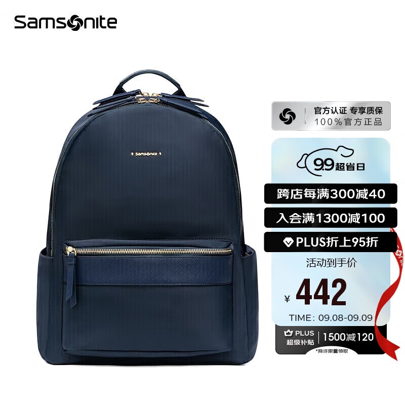 新秀丽（Samsonite）双肩包电脑包13英寸女背包学生书包旅行包通勤商务休闲简约 TQ4