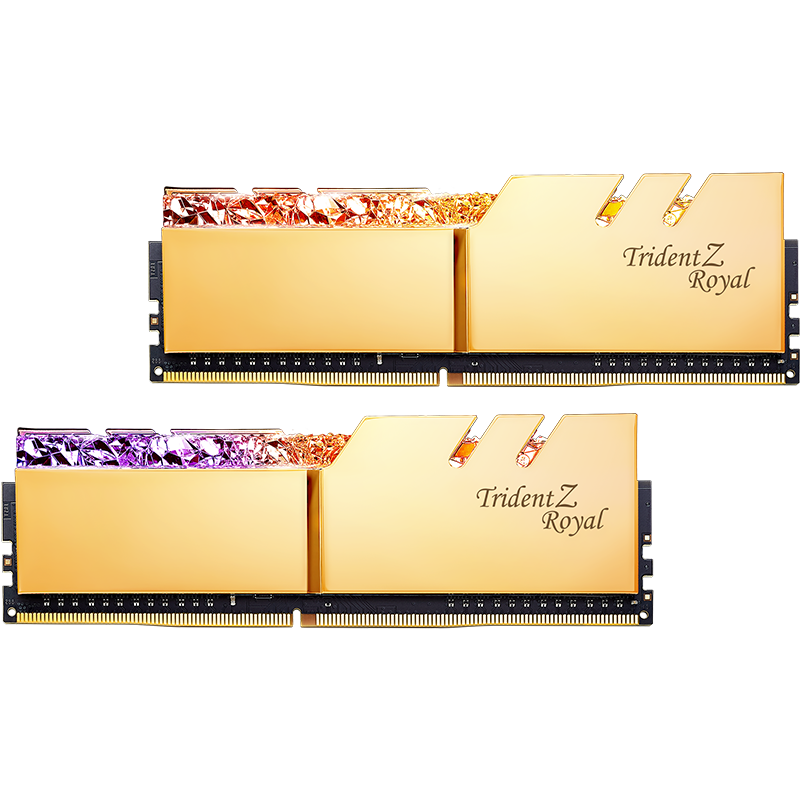 G.SKILL 芝奇 Trident Z Royal皇家戟系列 DDR4 4000MHz RGB 台式机内存 灯条 光耀金 32GB 16GB*2 F4-4000C18D-32GTRG
