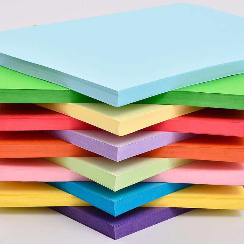 a4彩色复印纸 手工彩纸办公80g打印纸 卡纸儿童彩色纸玩折纸 手工卡纸