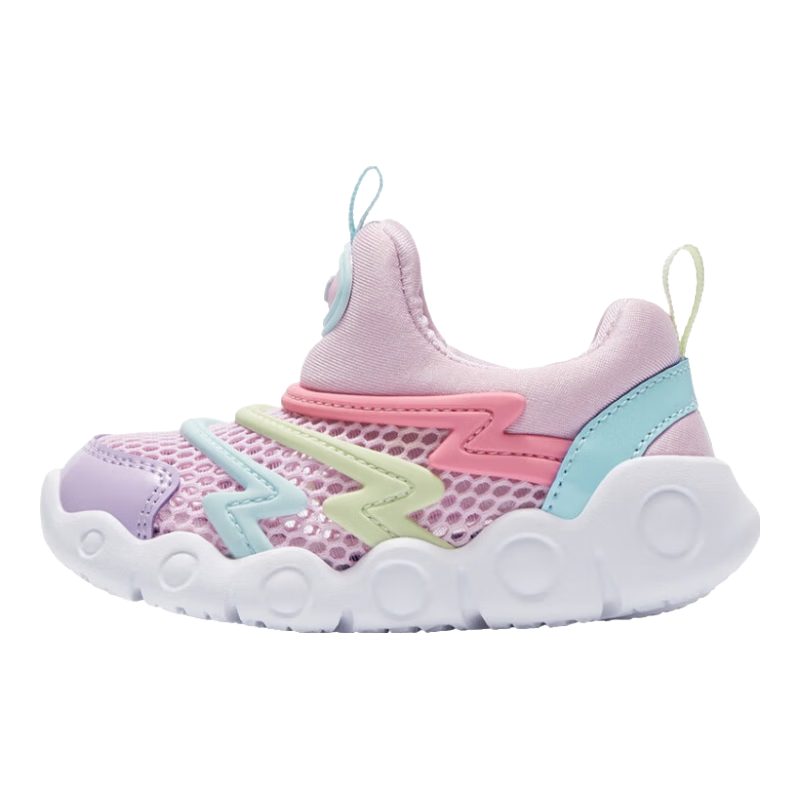 361°毛毛虫童鞋宝宝学步鞋秋冬男童机能鞋儿童一脚蹬软底女童鞋子 碳黑/荧光能量橙/金桔黄 23