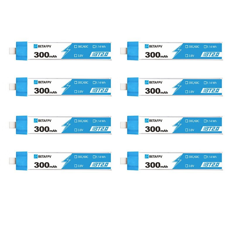 BETAFPV 300mAh1S锂电池Cetus穿越迷你无人机30C BT2.0 PH2.0端口 BT2.0 300mAh-1S电池-8个装高性价比高么？