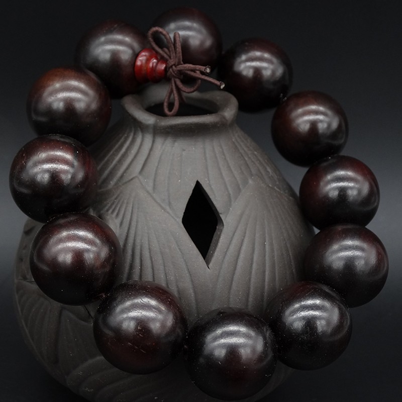 金石通 大叶紫檀木手串 佛珠手链 小叶紫檀木男女款 时尚文玩木饰品