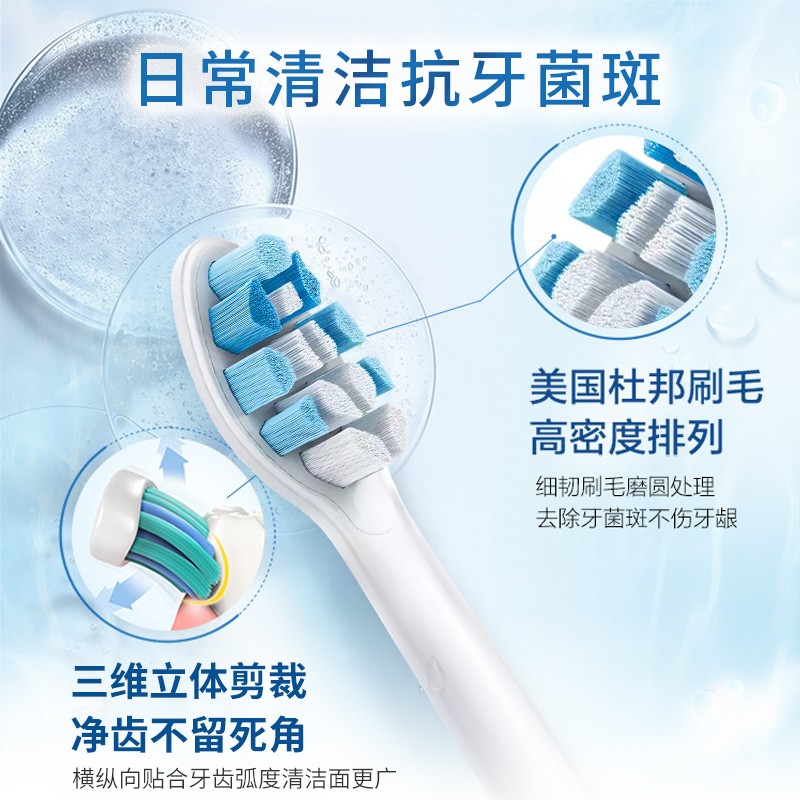 适配飞利浦电动牙刷头适用HX3216/HX3226/HX6511/HX6730/飞利浦电动牙刷玄艾佳 牙龈护理型-8支装