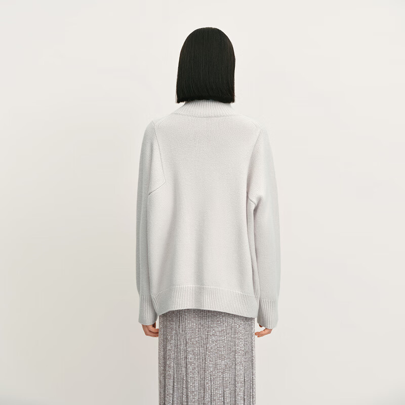 OVV秋冬热卖女装高领保暖舒适粗针阔版长袖休闲羊绒衫 晨曦紫 M