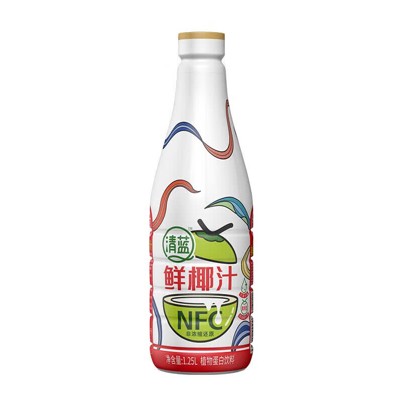 清蓝椰汁鲜椰汁椰果果肉椰子汁年货 1250ml鲜椰汁*6瓶