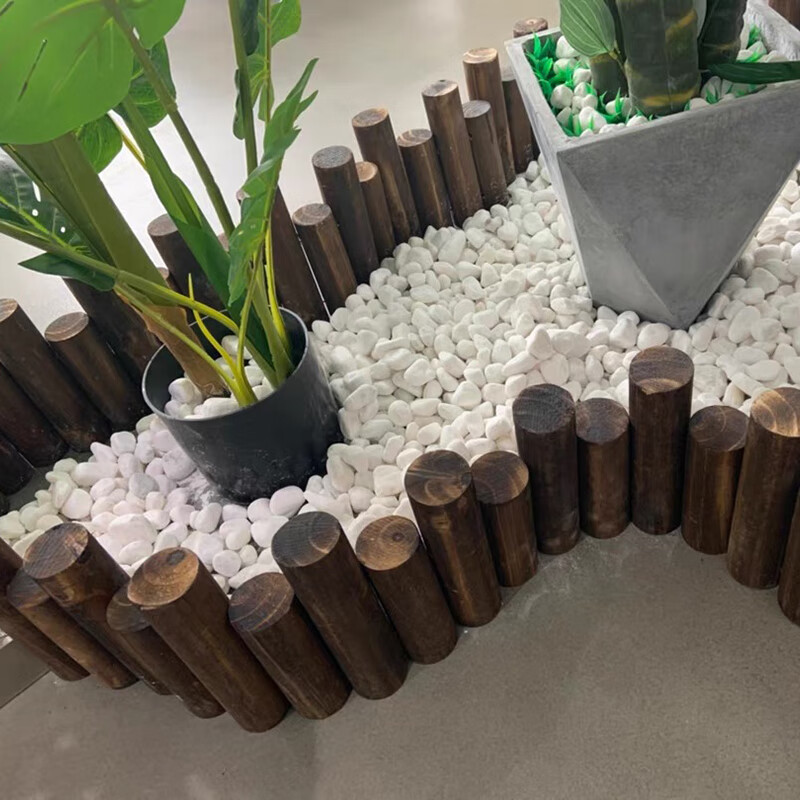 桑荷40斤白色石子景观石头大小鹅卵石庭院铺路铺地阳台花园白石子造景