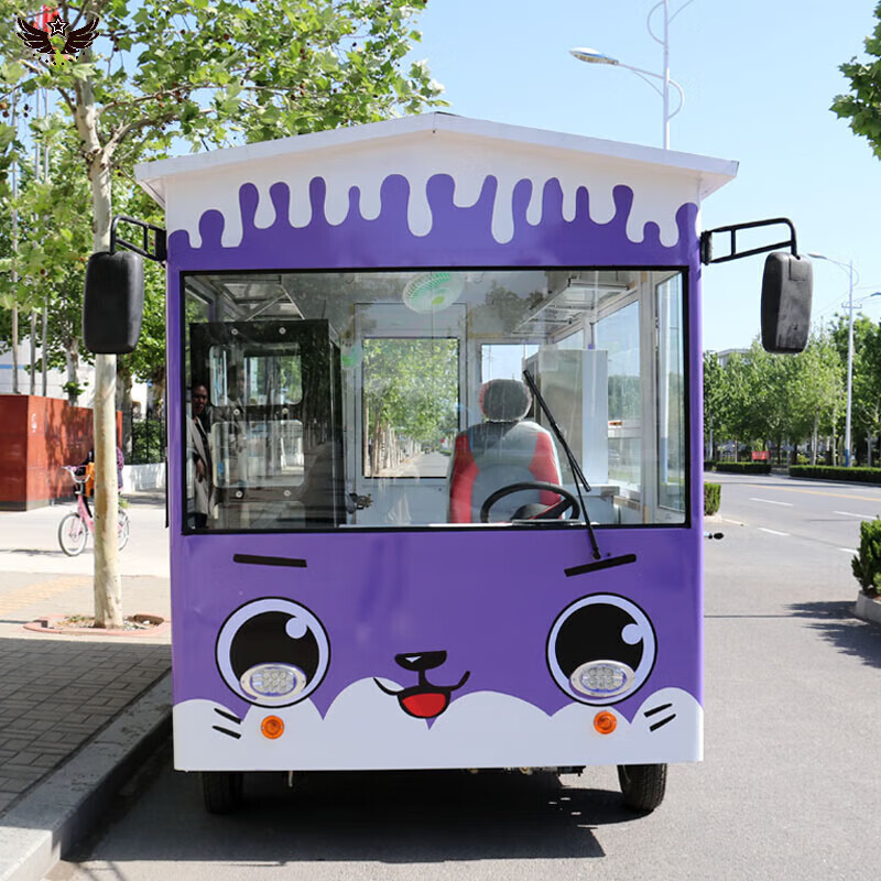 流动餐车电动四轮小吃车多功能餐车移动摆摊早餐车凼祡 图纸设计 标配