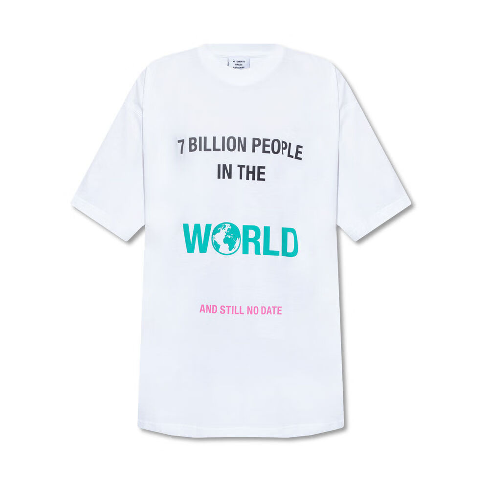 vetements印花t恤 男士 xl 白色