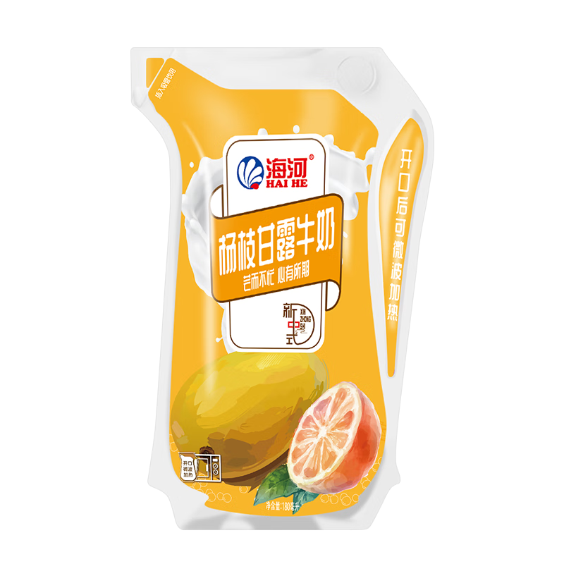 海河牛奶天津网红风味奶爱克林装带吸管 杨枝甘露味12袋装 180ml新日
