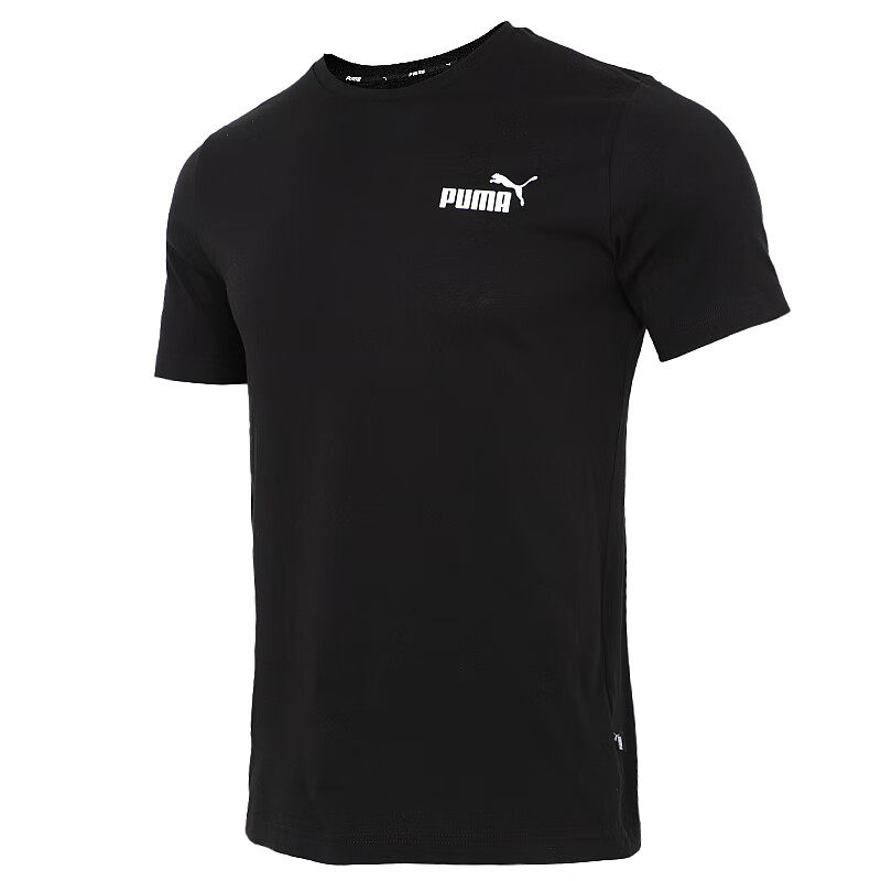 彪马(puma)短袖男装夏季纯棉透气舒适简约小标圆领宽松运动服休闲上衣