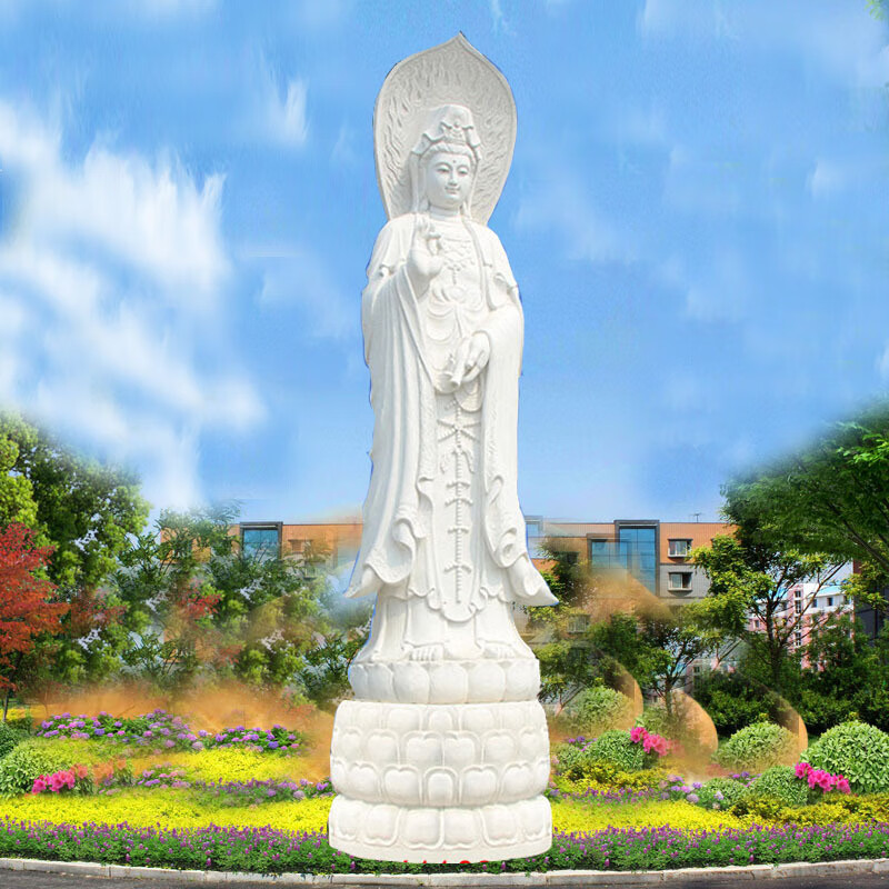 瀛乐 石雕观音佛像汉白玉滴水观音寺庙佛像释迦摩尼地藏王雕像厂家供