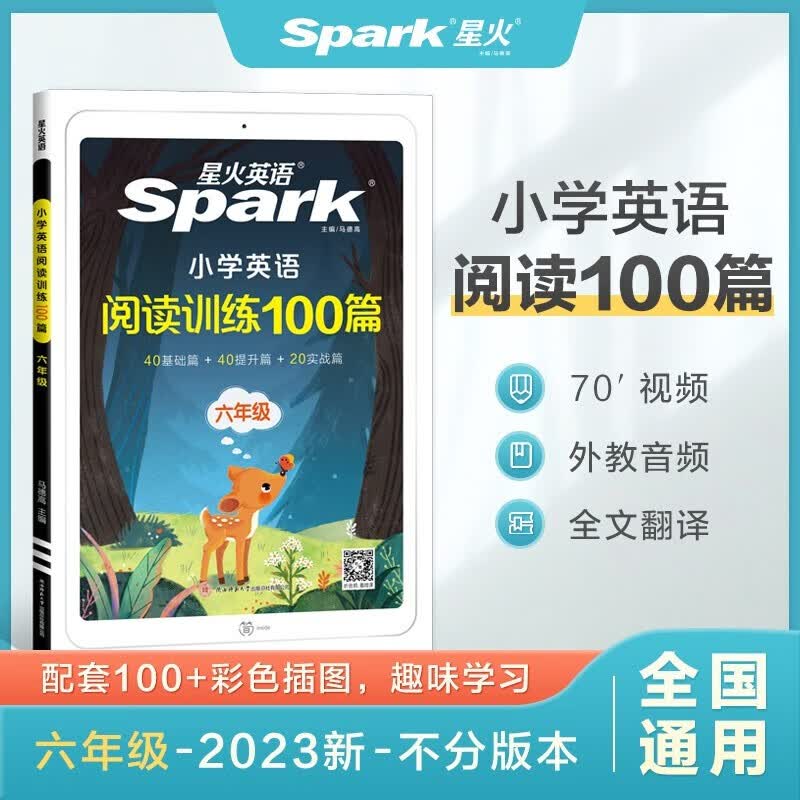 【正版包邮】2023新版 星火英语小学英语阅读训练100篇六年级 小学英语阅读专项巅峰训练课外分级阶梯习题
