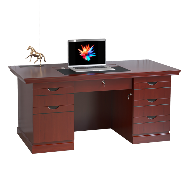 洛来宝办公桌油漆桌经理主管桌贴木皮写字桌单人办公桌1200*600*750mm