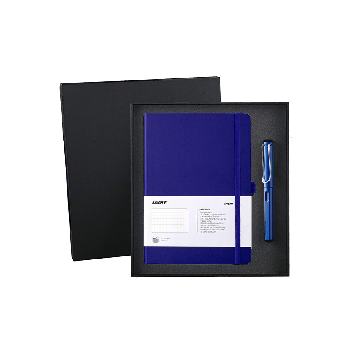 LAMY【进口文具】凌美礼盒套装狩猎蓝色F尖钢笔+蓝色笔记本礼盒装学生文具办公礼品马年礼物团购