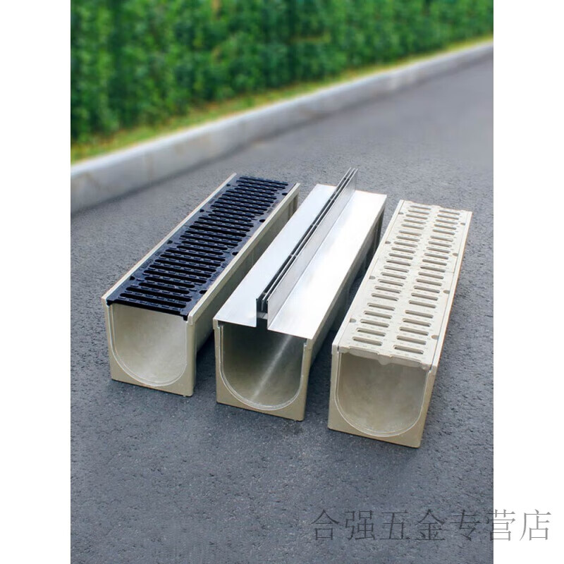 灵镁心相惜树脂混凝土排水沟u型槽成品 缝隙式不锈钢线性塑料盖板庭院