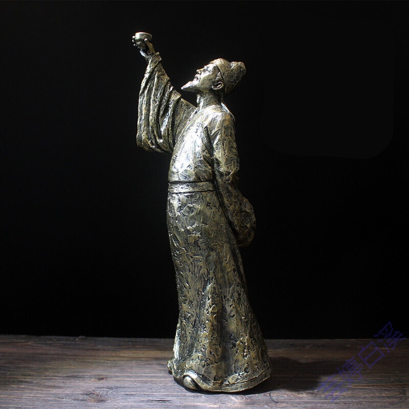 台爵李白雕像古代人物中式雕塑仿工艺品居书房桌面工艺品 工艺品