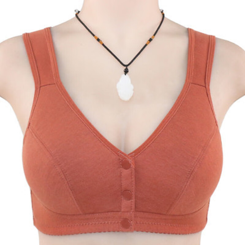 创京懿选前面带扣子的内衣胸罩前开扣文胸夏季薄妈妈中老年无钢圈老人