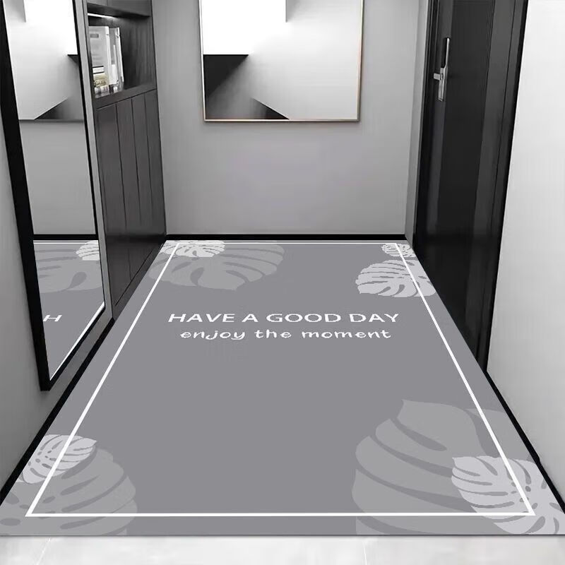 硅藻泥地垫大尺寸可裁剪入户门垫进门除尘防滑吸水脚垫浴室厕所 金线橙橘真硅藻泥 80*120cm