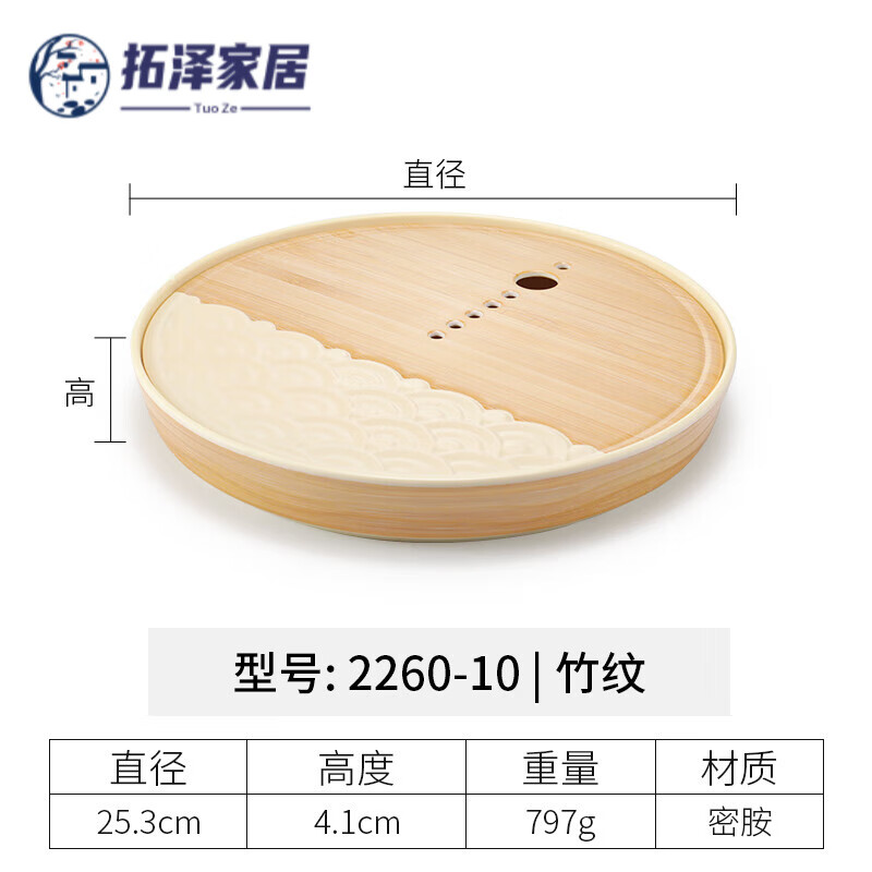 颜莱鱼生专用碟干冰盘 密胺干冰盘仿木纹创意菜特色冷菜盘摆盘鱼生刺