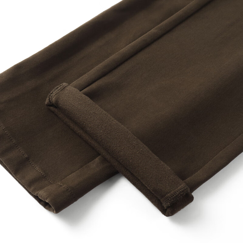 MAYOR男装 斜纹绒感面料棕色休闲长裤 棕色 30 (170/78A)