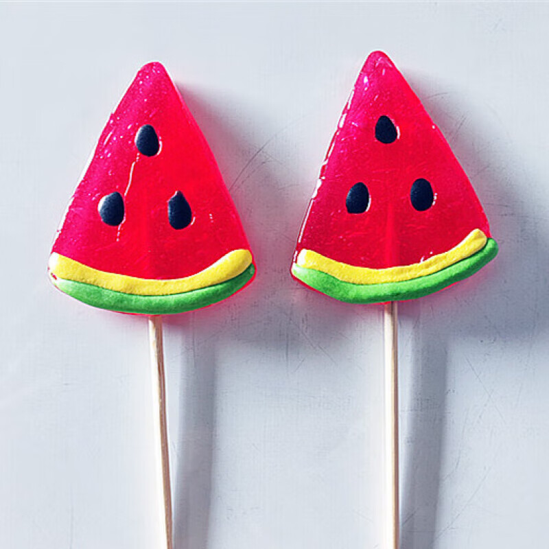 寄漪40支装50克西瓜造型糖三角形西瓜切片糖西瓜水果糖三角西瓜棒棒糖