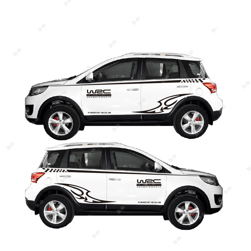 拉花车贴纸m1赛弗赛影哈弗m6初恋定制车身彩条个 长城m4黑色kk材料