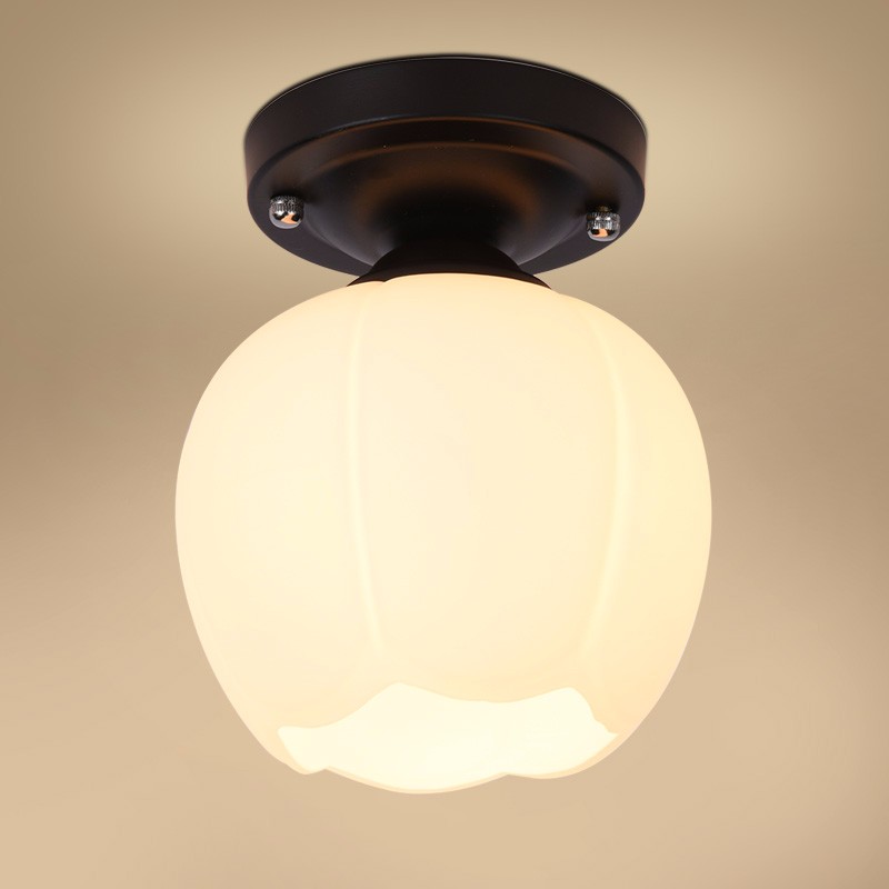 敏朗 简约现代小型吸顶灯 意式玄关过道玻璃简易顶灯 个性卧室书房吸